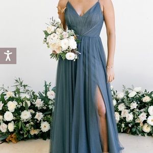 Revelry Penelope Tulle Bridesmaid Dress in vintage teal